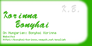 korinna bonyhai business card